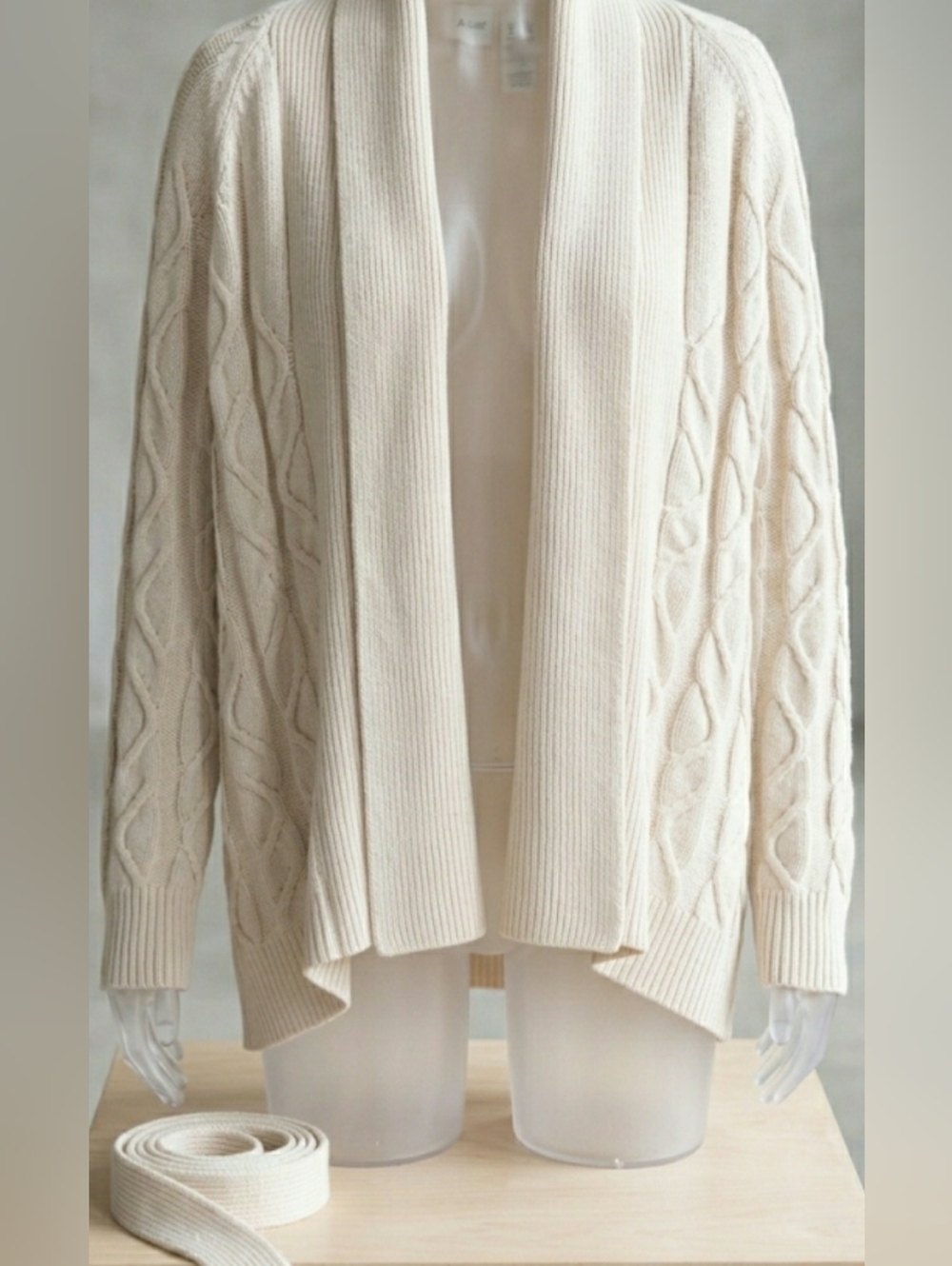 Liz Claiborne Open Front Shawl Collar Cardigan Sweater